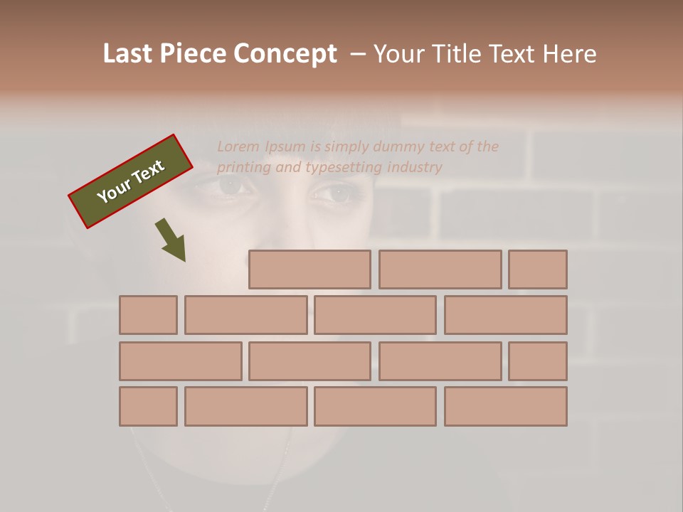 A Young Boy Is Looking At The Camera With A Brick Wall Behind Him PowerPoint Template