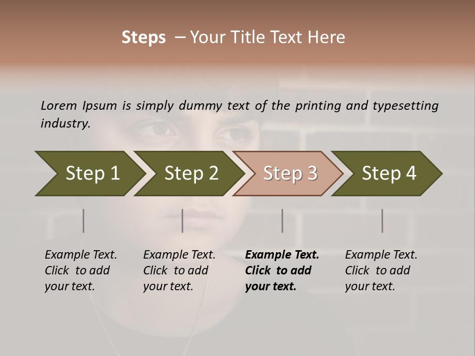 A Young Boy Is Looking At The Camera With A Brick Wall Behind Him PowerPoint Template