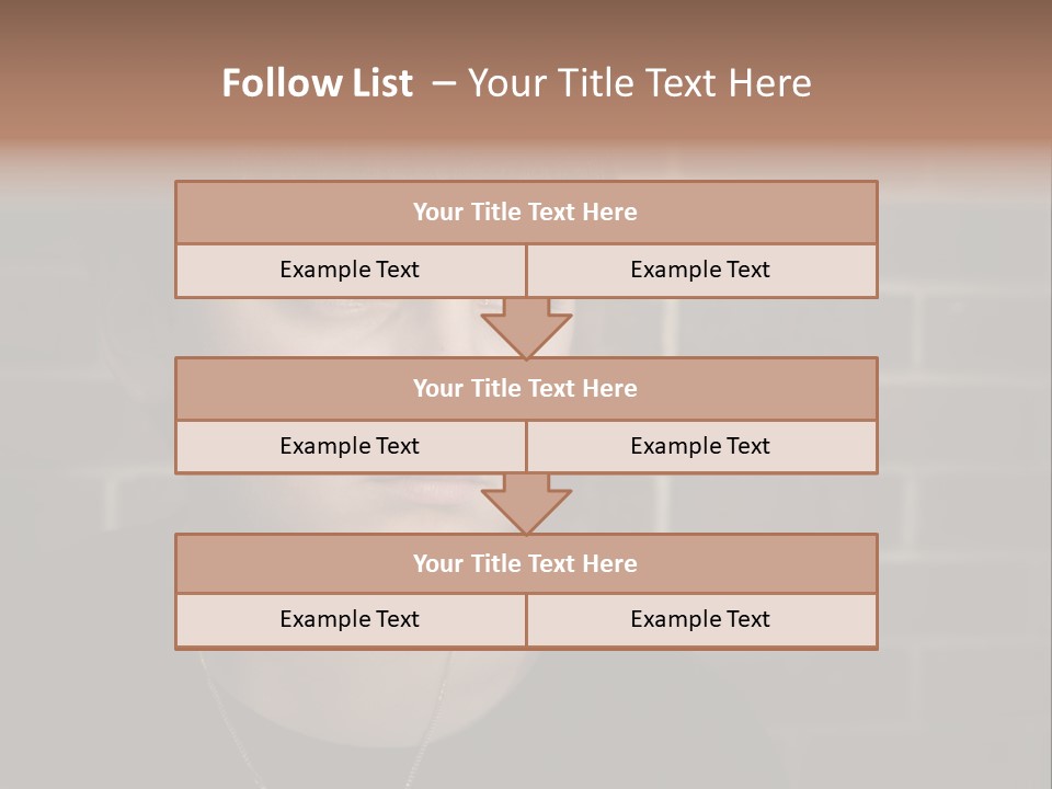 A Young Boy Is Looking At The Camera With A Brick Wall Behind Him PowerPoint Template