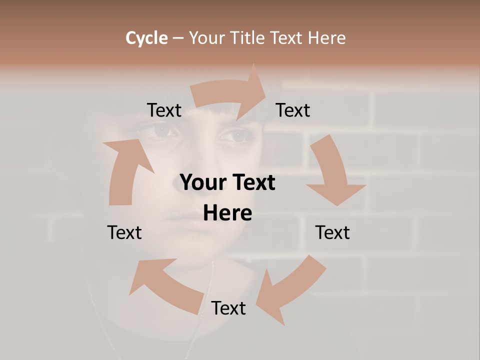 A Young Boy Is Looking At The Camera With A Brick Wall Behind Him PowerPoint Template