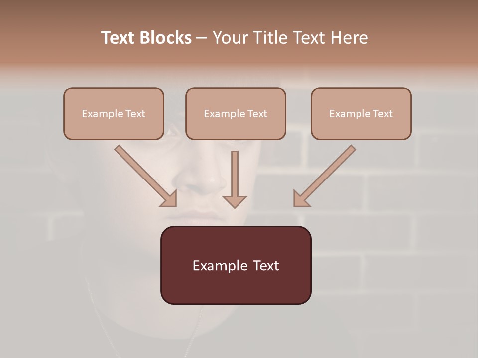 A Young Boy Is Looking At The Camera With A Brick Wall Behind Him PowerPoint Template
