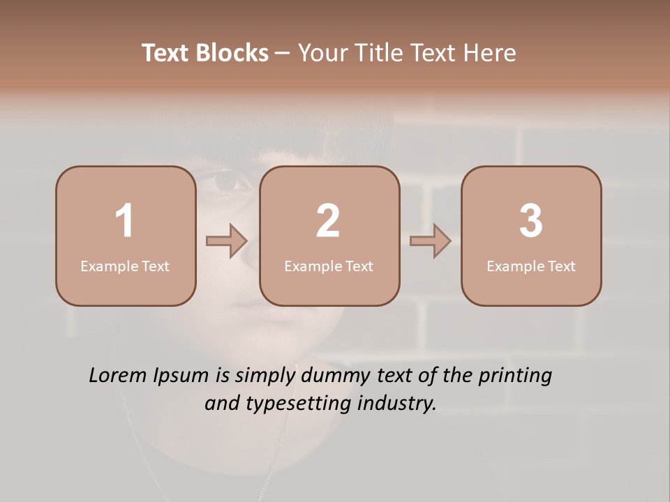 A Young Boy Is Looking At The Camera With A Brick Wall Behind Him PowerPoint Template