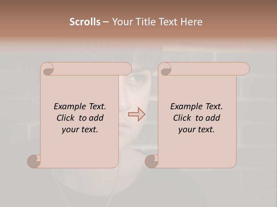 A Young Boy Is Looking At The Camera With A Brick Wall Behind Him PowerPoint Template