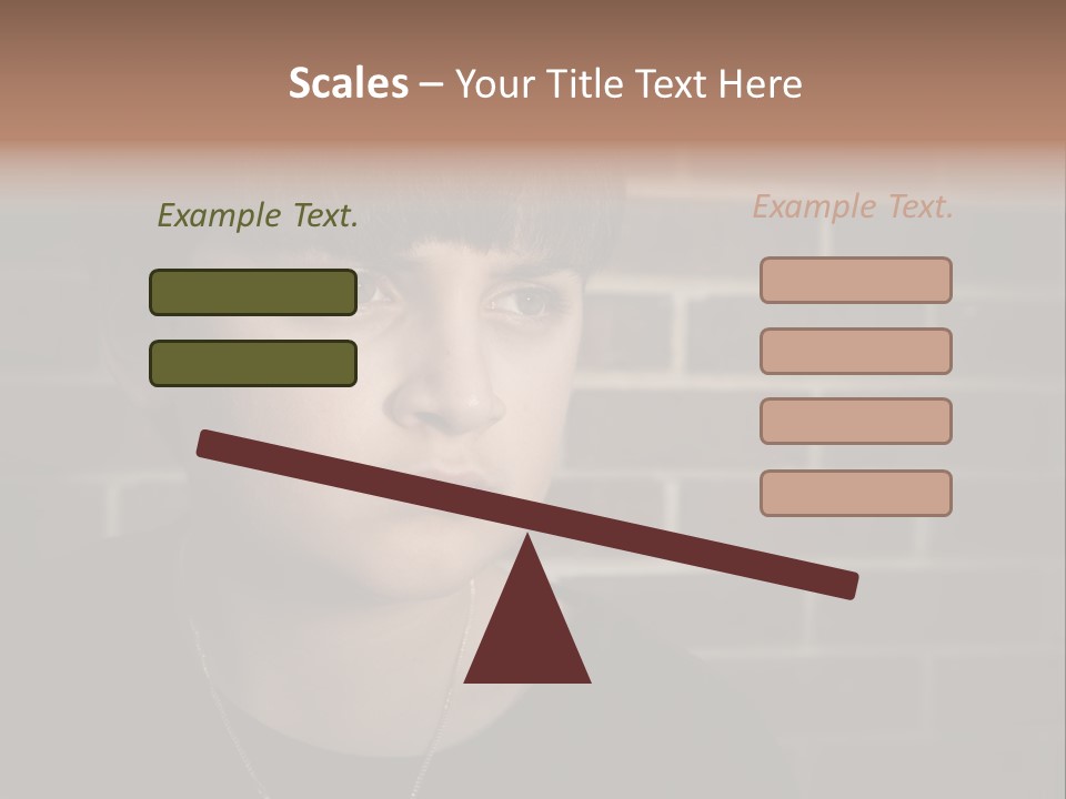 A Young Boy Is Looking At The Camera With A Brick Wall Behind Him PowerPoint Template