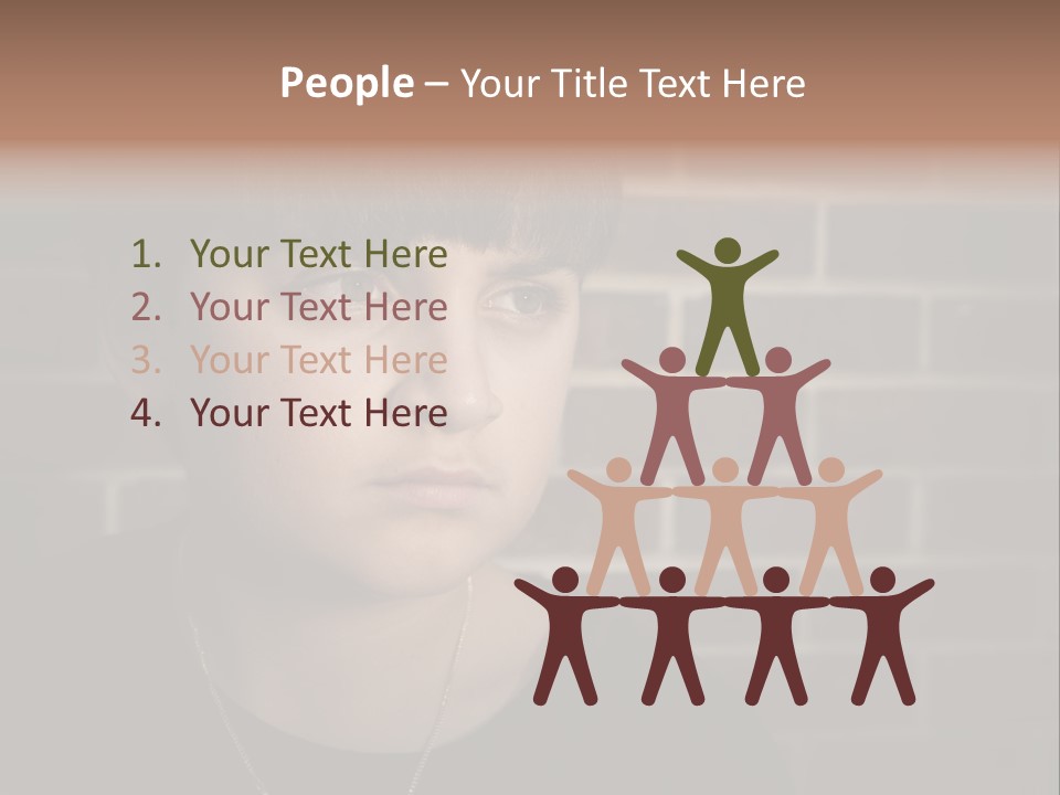 A Young Boy Is Looking At The Camera With A Brick Wall Behind Him PowerPoint Template