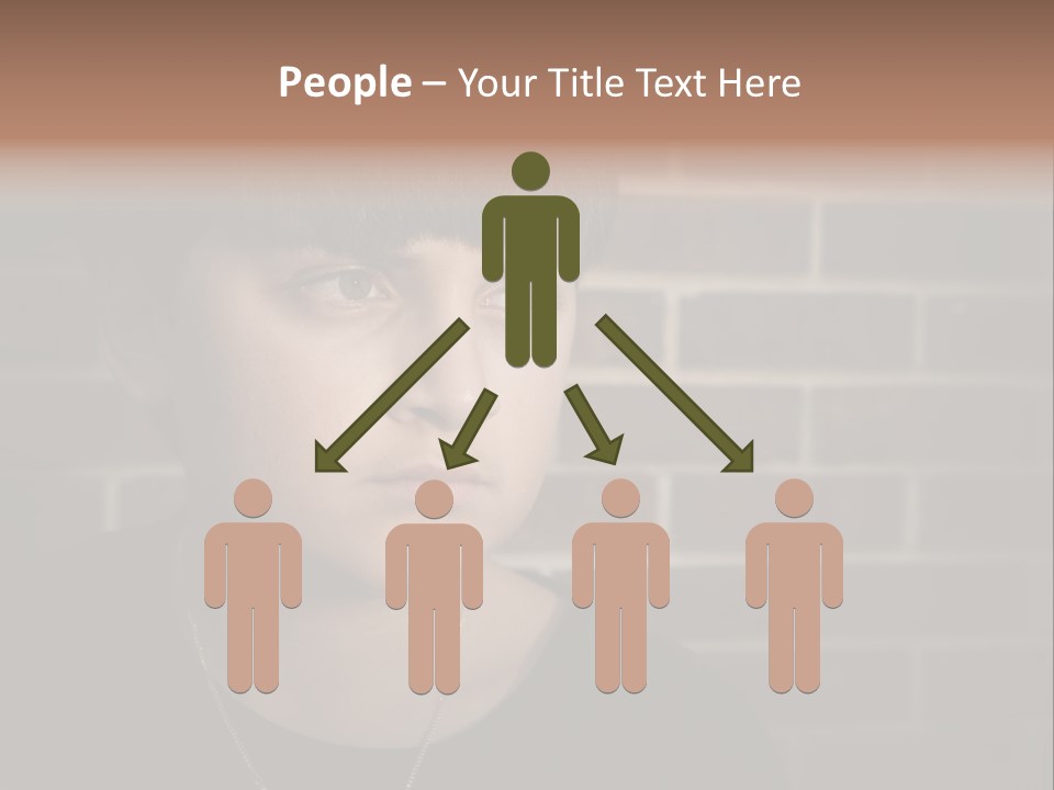 A Young Boy Is Looking At The Camera With A Brick Wall Behind Him PowerPoint Template