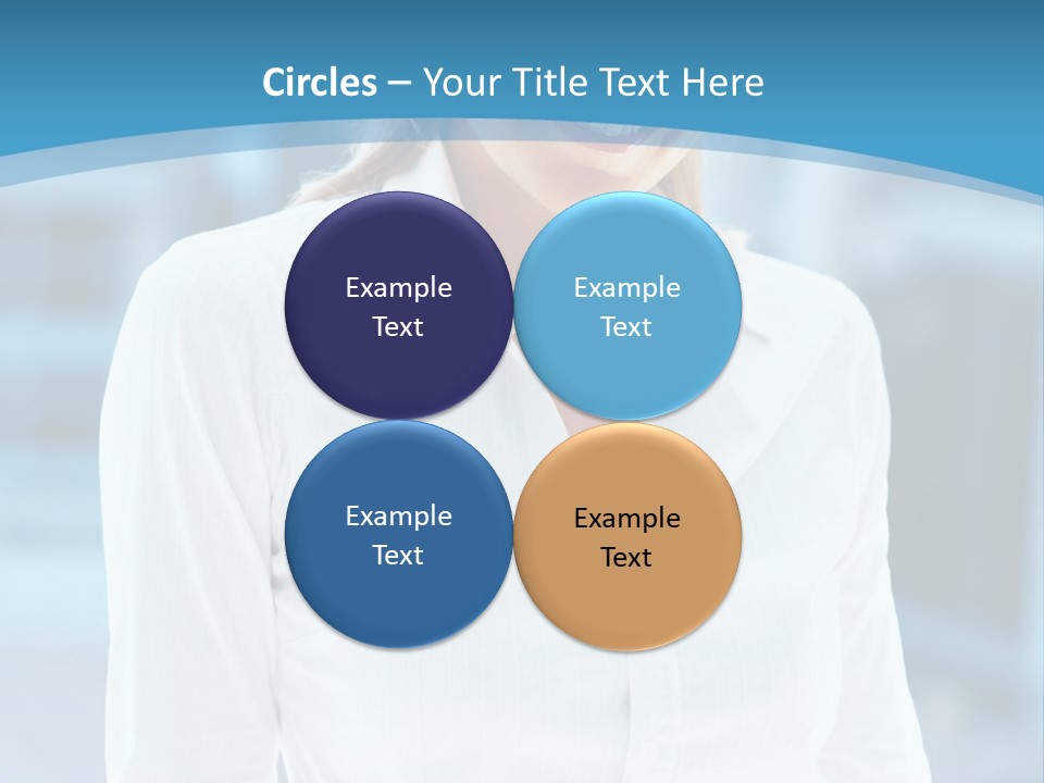A Woman In A White Shirt Is Smiling For The Camera PowerPoint Template