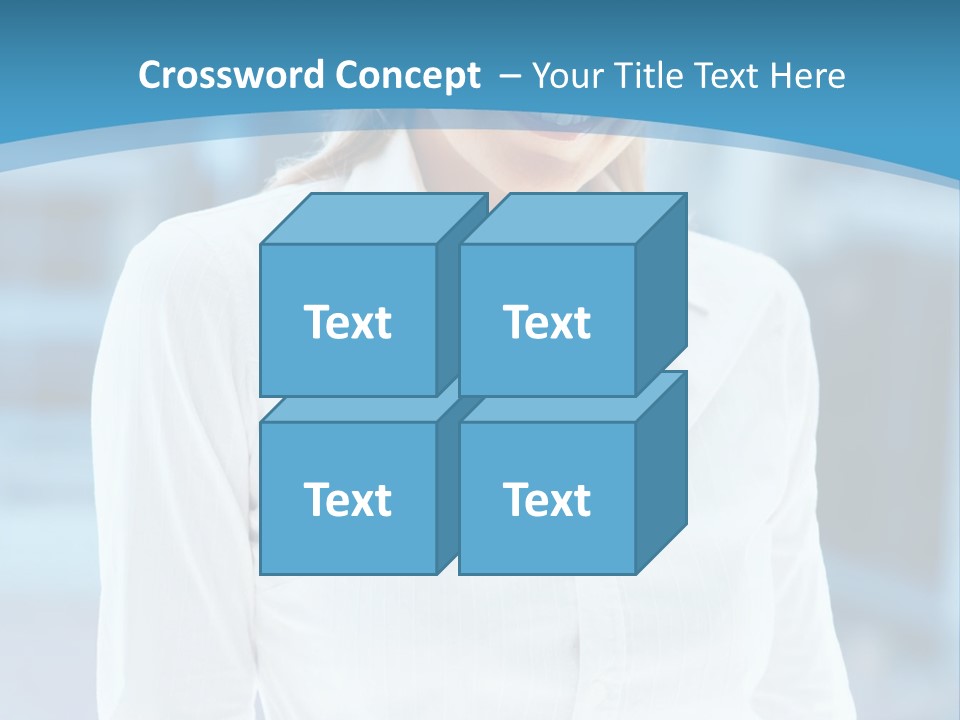 A Woman In A White Shirt Is Smiling For The Camera PowerPoint Template