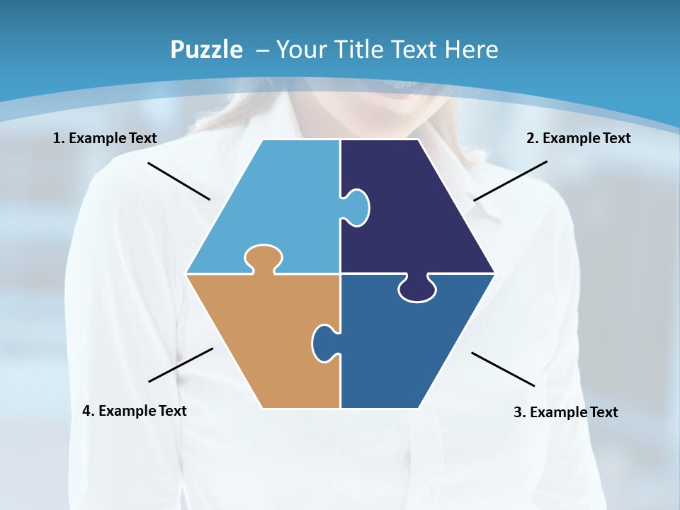 A Woman In A White Shirt Is Smiling For The Camera PowerPoint Template