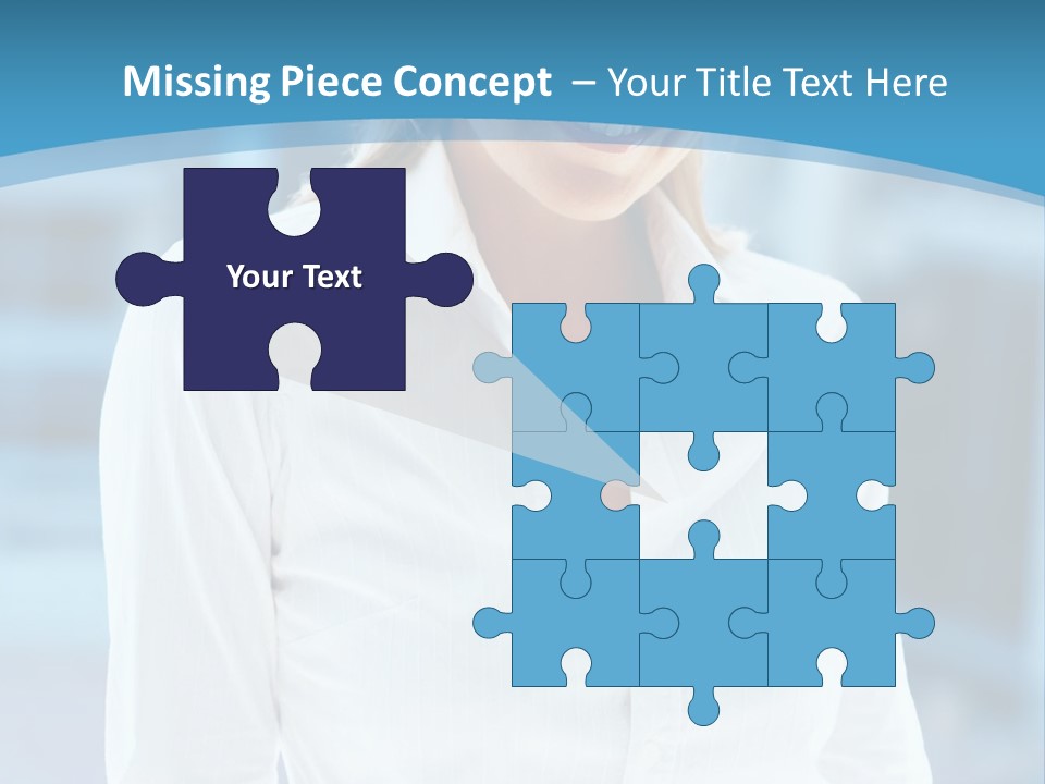 A Woman In A White Shirt Is Smiling For The Camera PowerPoint Template