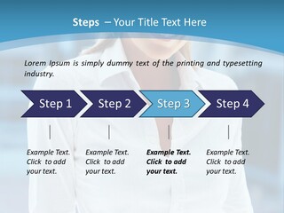 A Woman In A White Shirt Is Smiling For The Camera PowerPoint Template