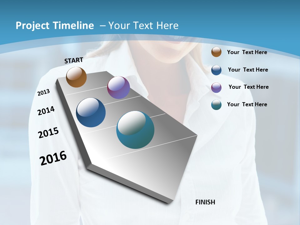 A Woman In A White Shirt Is Smiling For The Camera PowerPoint Template