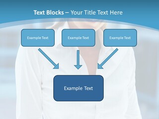 A Woman In A White Shirt Is Smiling For The Camera PowerPoint Template
