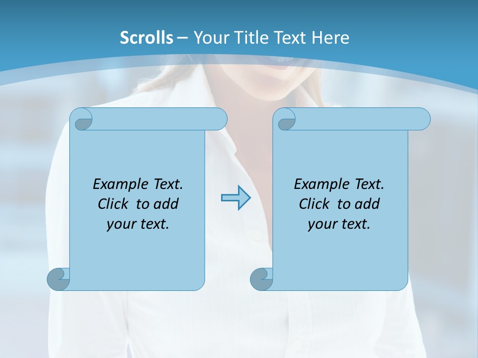 A Woman In A White Shirt Is Smiling For The Camera PowerPoint Template