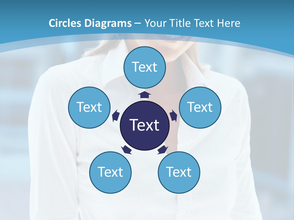 A Woman In A White Shirt Is Smiling For The Camera PowerPoint Template