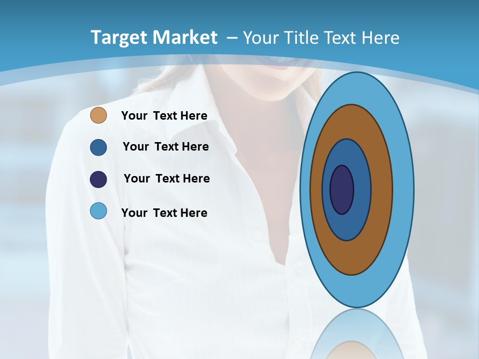 A Woman In A White Shirt Is Smiling For The Camera PowerPoint Template