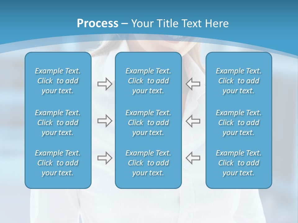 A Woman In A White Shirt Is Smiling For The Camera PowerPoint Template