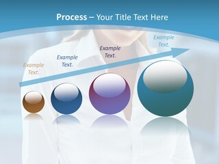 A Woman In A White Shirt Is Smiling For The Camera PowerPoint Template