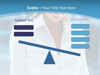 A Woman In A White Shirt Is Smiling For The Camera PowerPoint Template