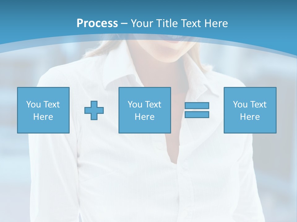 A Woman In A White Shirt Is Smiling For The Camera PowerPoint Template