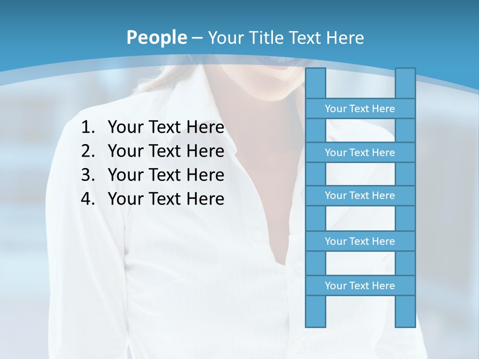 A Woman In A White Shirt Is Smiling For The Camera PowerPoint Template