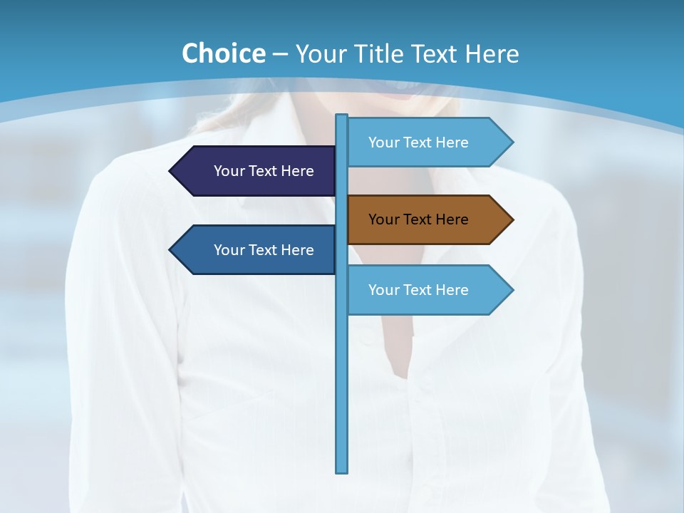 A Woman In A White Shirt Is Smiling For The Camera PowerPoint Template