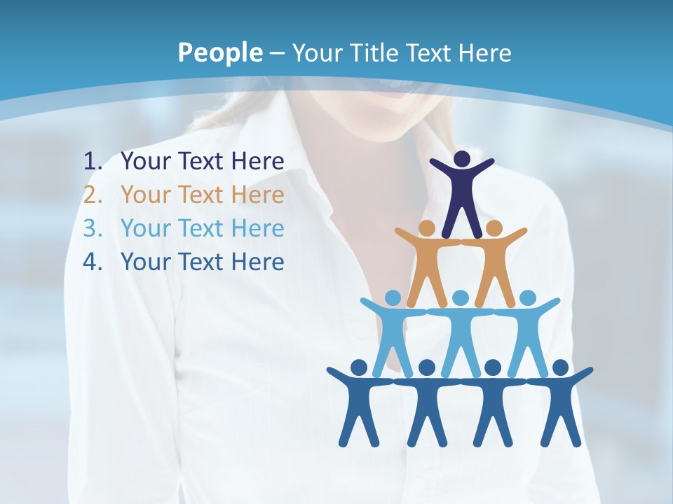 A Woman In A White Shirt Is Smiling For The Camera PowerPoint Template