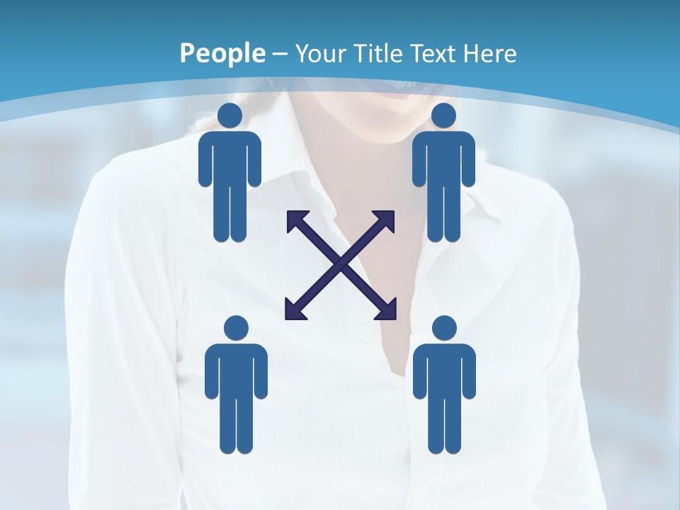 A Woman In A White Shirt Is Smiling For The Camera PowerPoint Template
