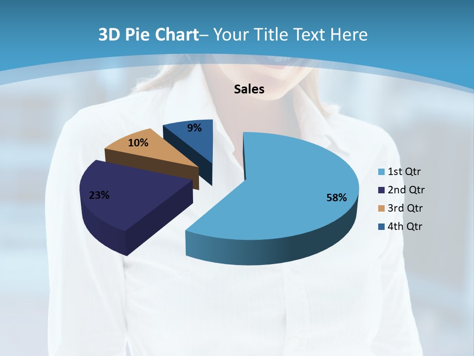 A Woman In A White Shirt Is Smiling For The Camera PowerPoint Template