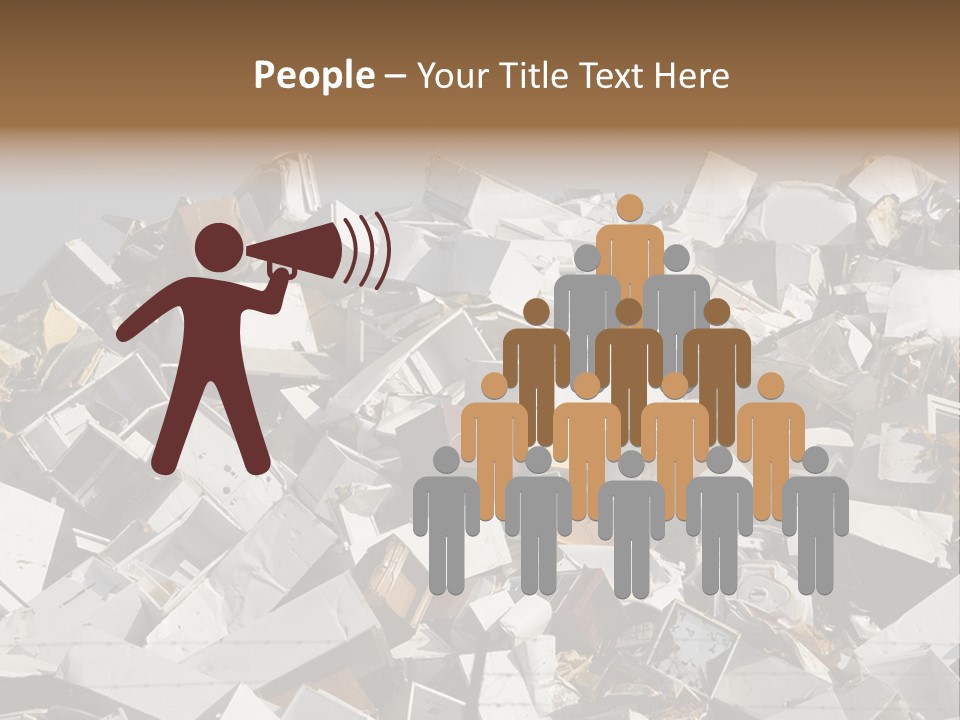 A Pile Of Old Televisions Sitting On Top Of Each Other PowerPoint Template