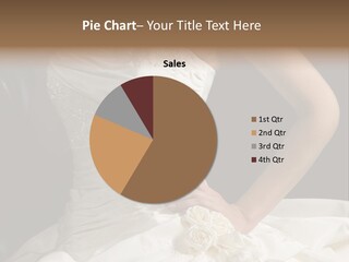 A Woman In A Wedding Dress Is Holding Her Hand On Her Hip PowerPoint Template