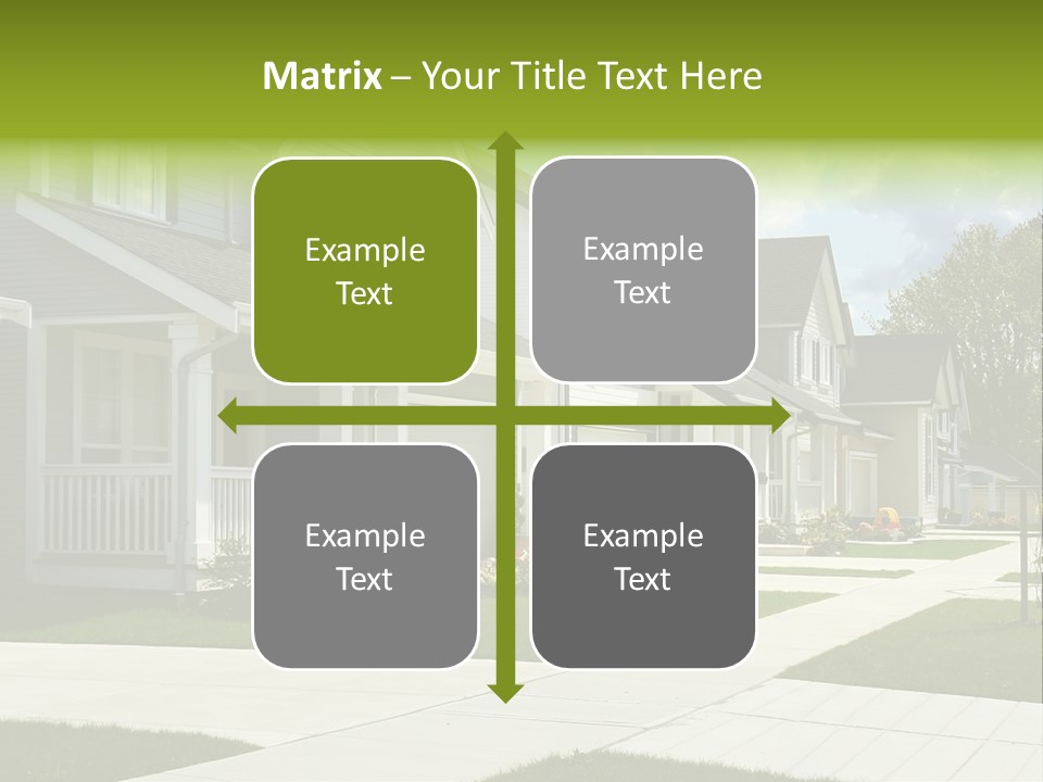 A Row Of Houses With Landscaping In Front Of Them PowerPoint Template