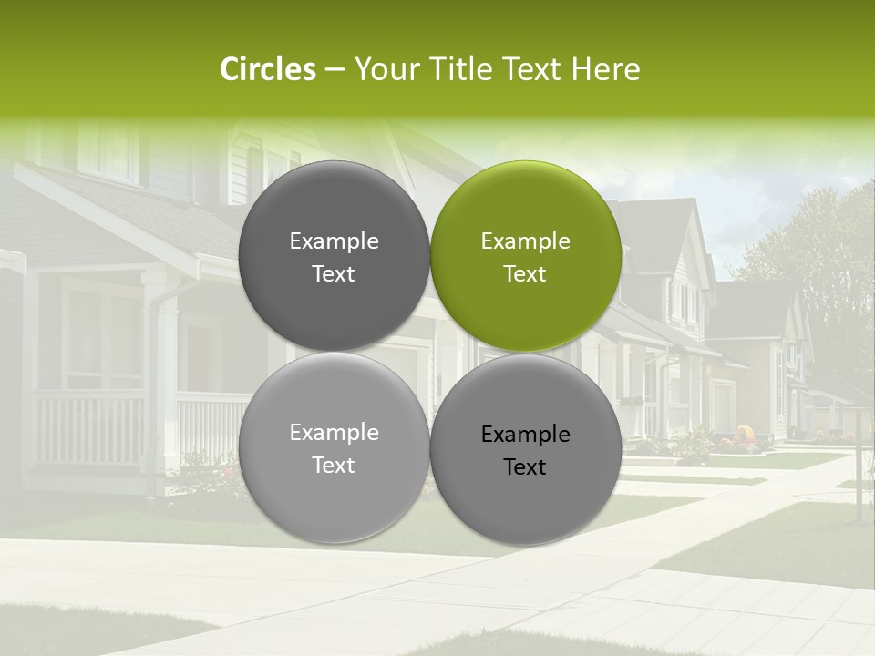 A Row Of Houses With Landscaping In Front Of Them PowerPoint Template