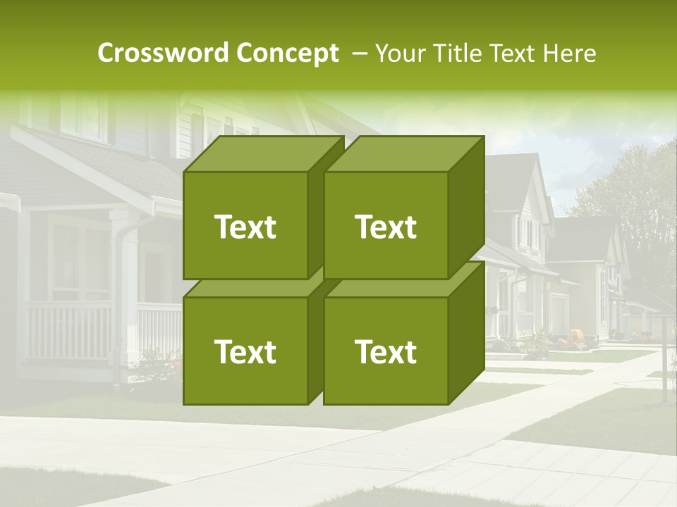 A Row Of Houses With Landscaping In Front Of Them PowerPoint Template