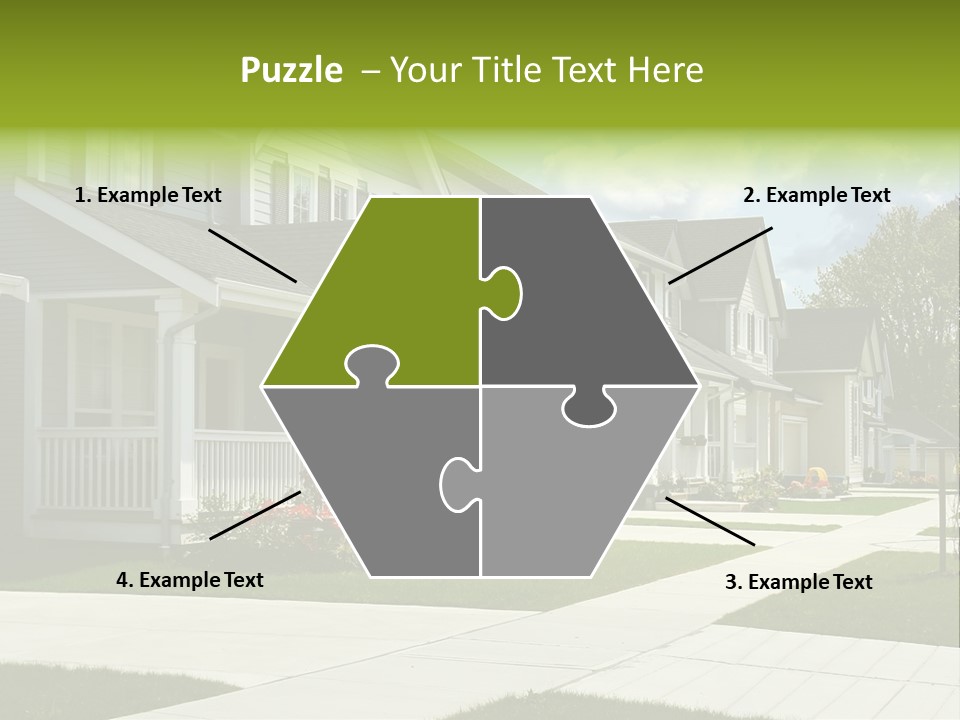 A Row Of Houses With Landscaping In Front Of Them PowerPoint Template