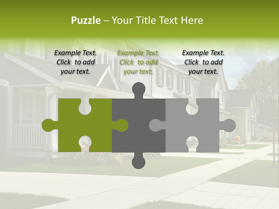 A Row Of Houses With Landscaping In Front Of Them PowerPoint Template