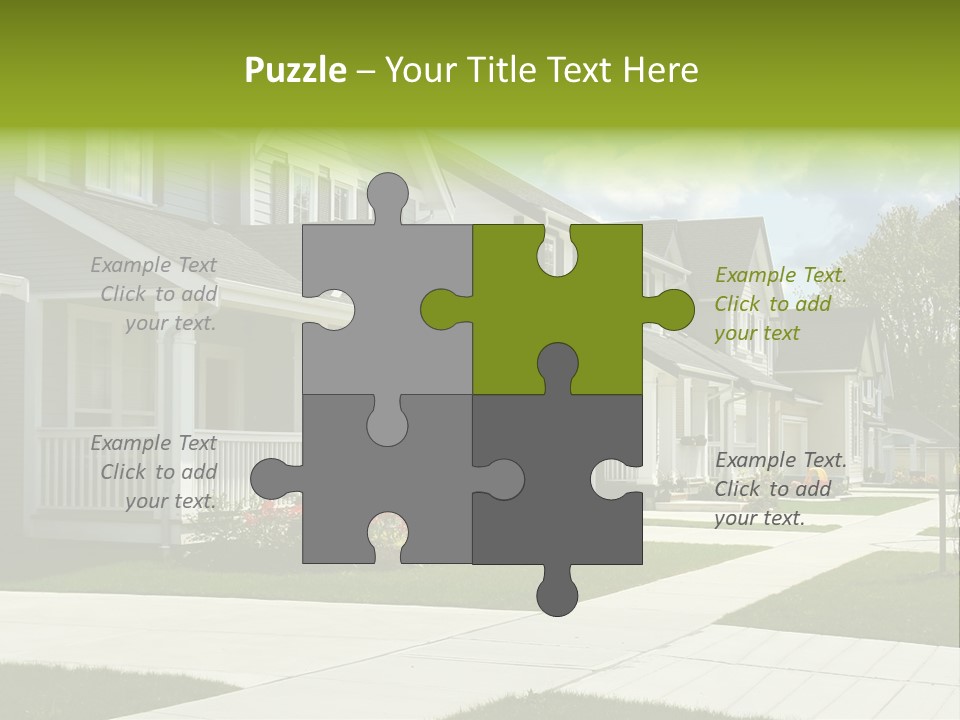 A Row Of Houses With Landscaping In Front Of Them PowerPoint Template