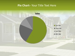 A Row Of Houses With Landscaping In Front Of Them PowerPoint Template