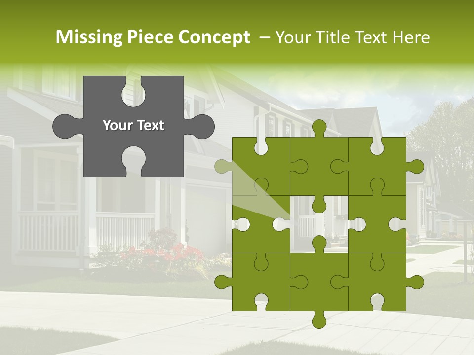 A Row Of Houses With Landscaping In Front Of Them PowerPoint Template