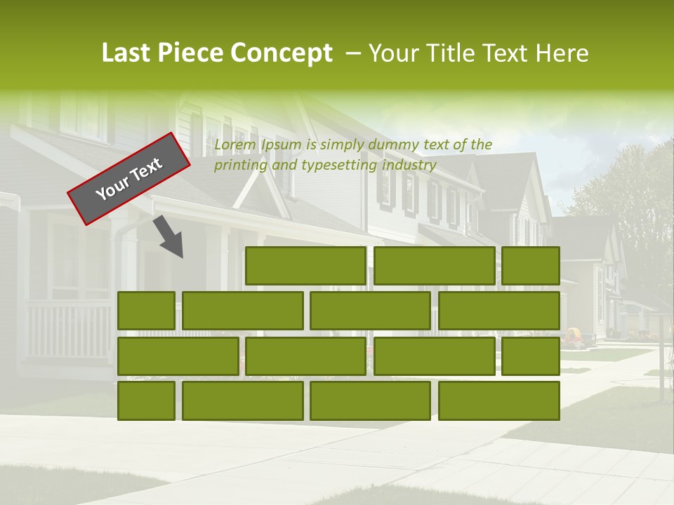 A Row Of Houses With Landscaping In Front Of Them PowerPoint Template