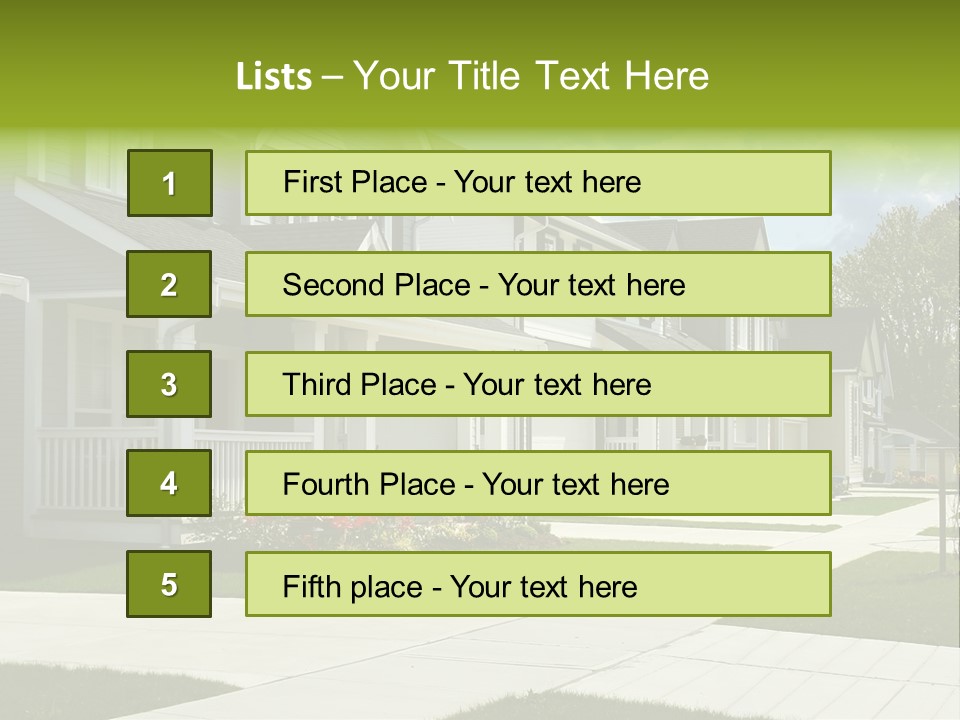 A Row Of Houses With Landscaping In Front Of Them PowerPoint Template
