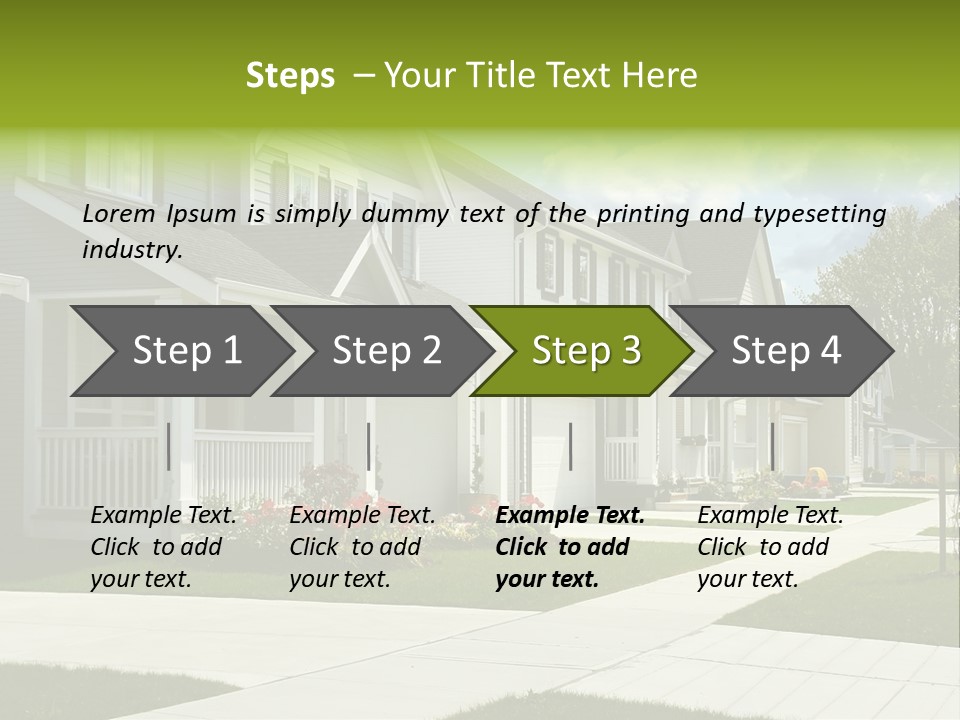 A Row Of Houses With Landscaping In Front Of Them PowerPoint Template