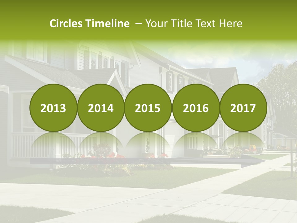 A Row Of Houses With Landscaping In Front Of Them PowerPoint Template