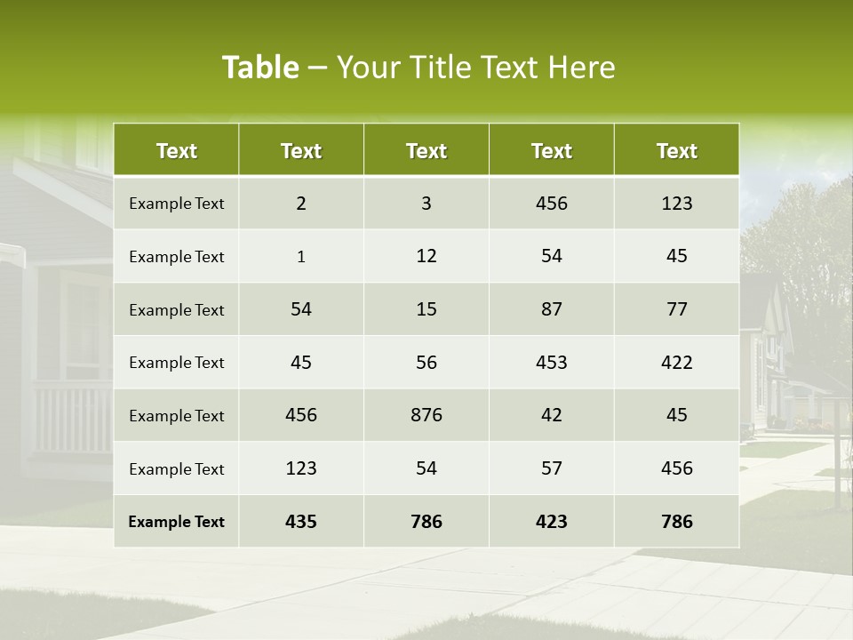 A Row Of Houses With Landscaping In Front Of Them PowerPoint Template