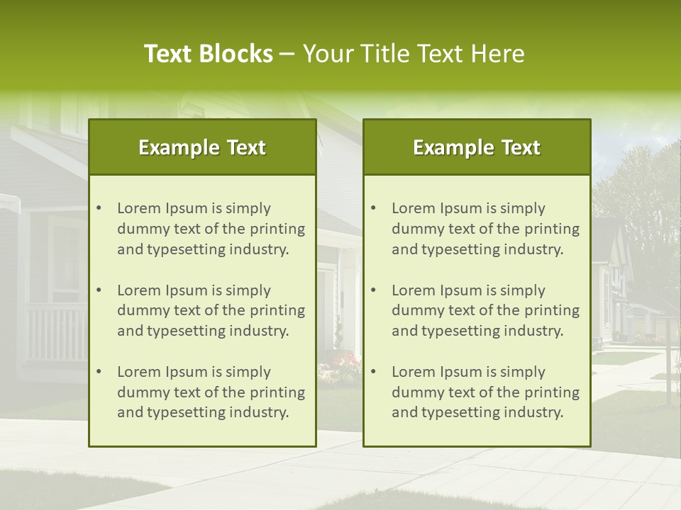 A Row Of Houses With Landscaping In Front Of Them PowerPoint Template
