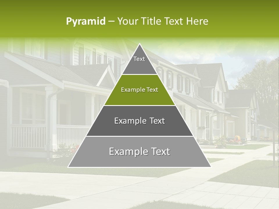 A Row Of Houses With Landscaping In Front Of Them PowerPoint Template