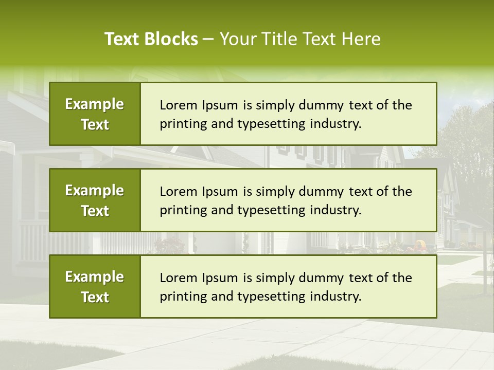 A Row Of Houses With Landscaping In Front Of Them PowerPoint Template