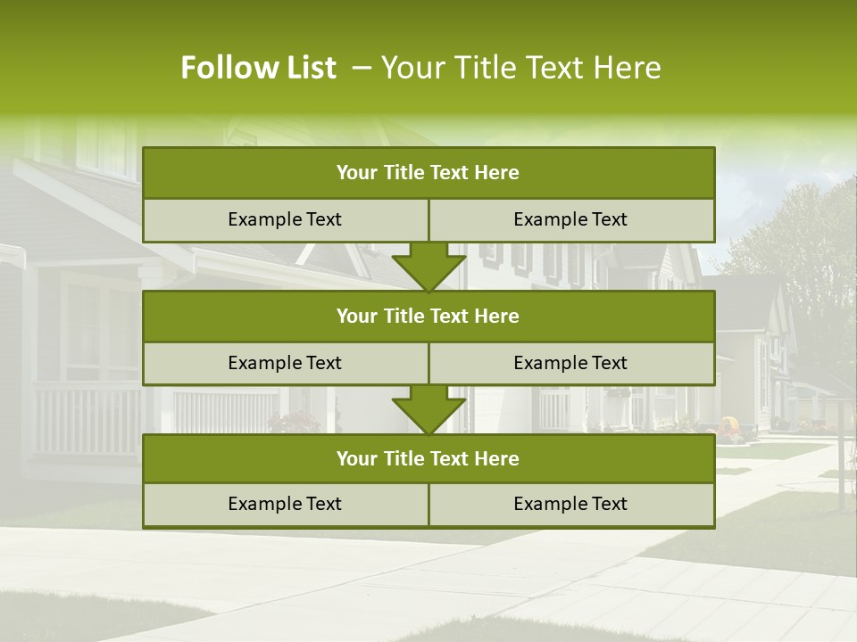 A Row Of Houses With Landscaping In Front Of Them PowerPoint Template