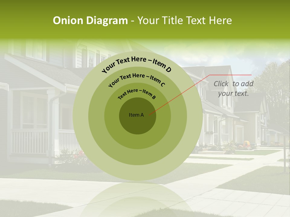 A Row Of Houses With Landscaping In Front Of Them PowerPoint Template