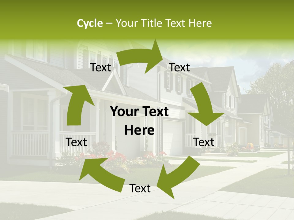 A Row Of Houses With Landscaping In Front Of Them PowerPoint Template